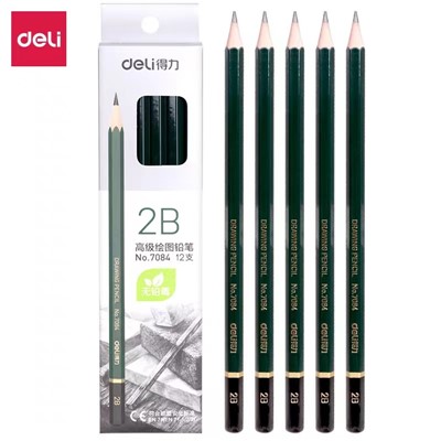 得力7084書(shū)寫(xiě)用筆類(lèi)用具鉛筆2B鉛筆繪圖鉛削好的鉛筆（支）