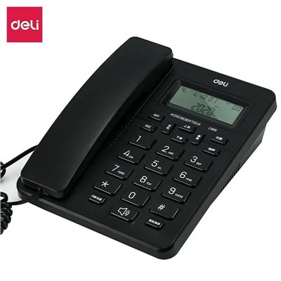 得力13606普通電話(huà)機(jī)有線(xiàn)坐式固定電話(huà)機(jī)座機(jī)家用辦公室顏色隨機(jī)黑色
